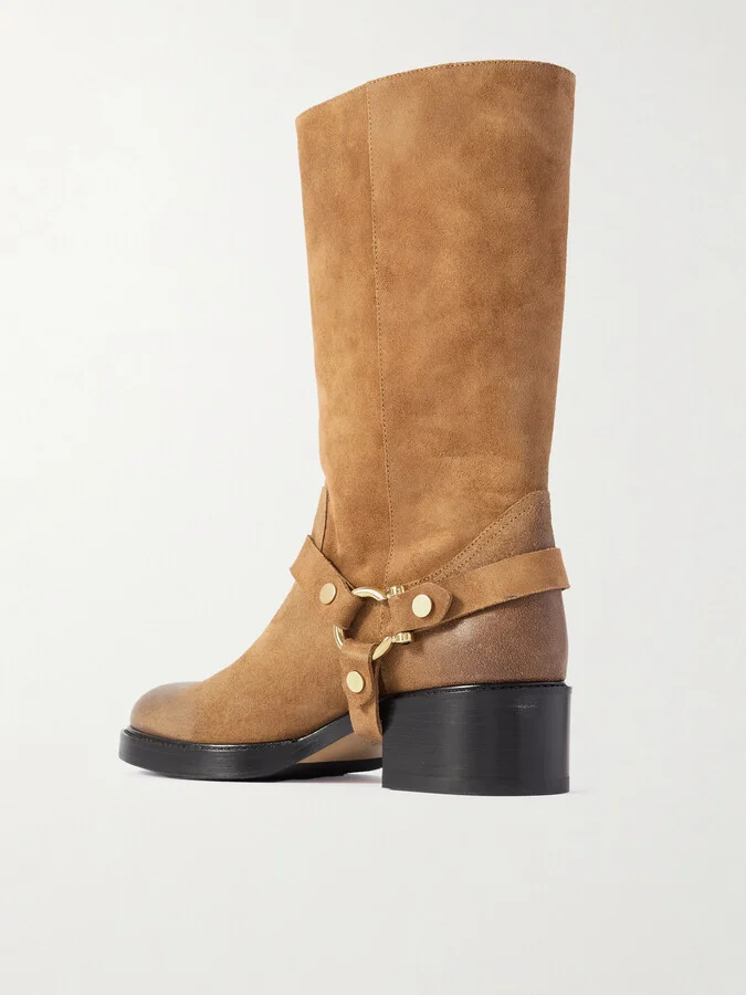 Chloé - Dakota Buckled Suede Ankle Boots - Brown - Image 3