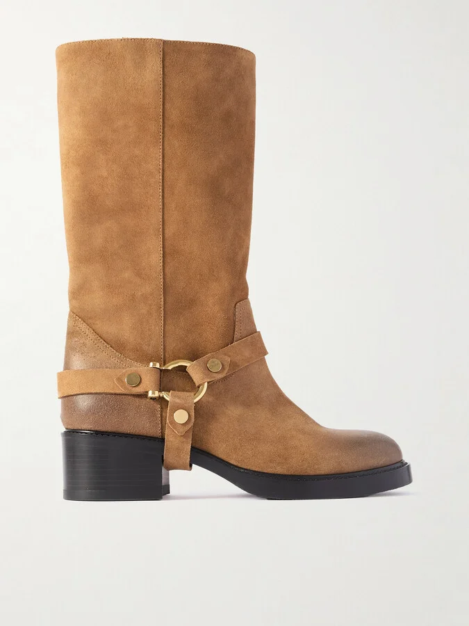 Chloé - Dakota Buckled Suede Ankle Boots - Brown