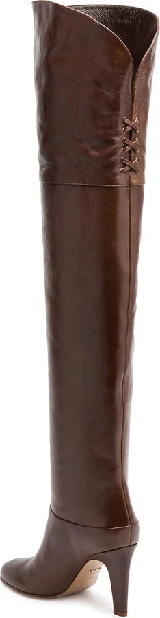 Chloe Eve 90 Glossed-leather Over-the-knee Boots - Image 2