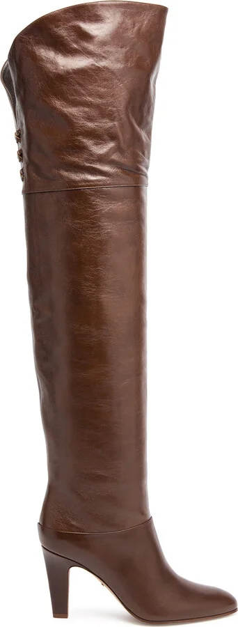 Chloe Eve 90 Glossed-leather Over-the-knee Boots