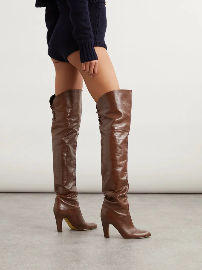 Chloé - Eve Leather Over-the-knee Boots - Brown - Image 2