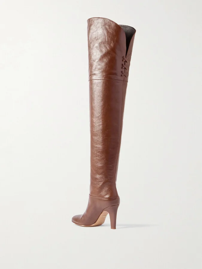 Chloé - Eve Leather Over-the-knee Boots - Brown - Image 3