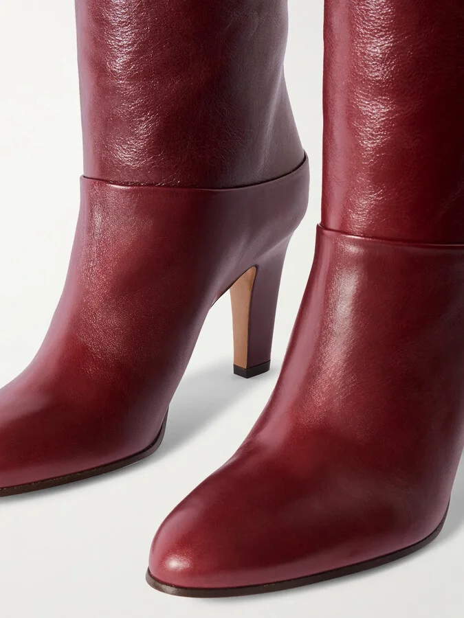 Chloé - Eve Leather Over-the-knee Boots - Burgundy - Image 4