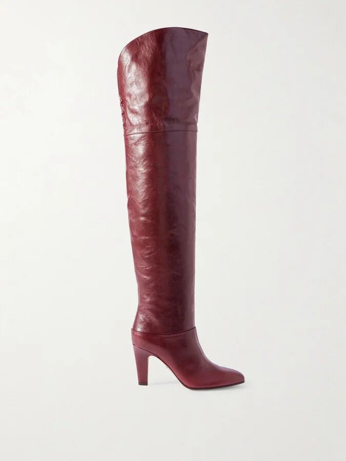 Chloé - Eve Leather Over-the-knee Boots - Burgundy