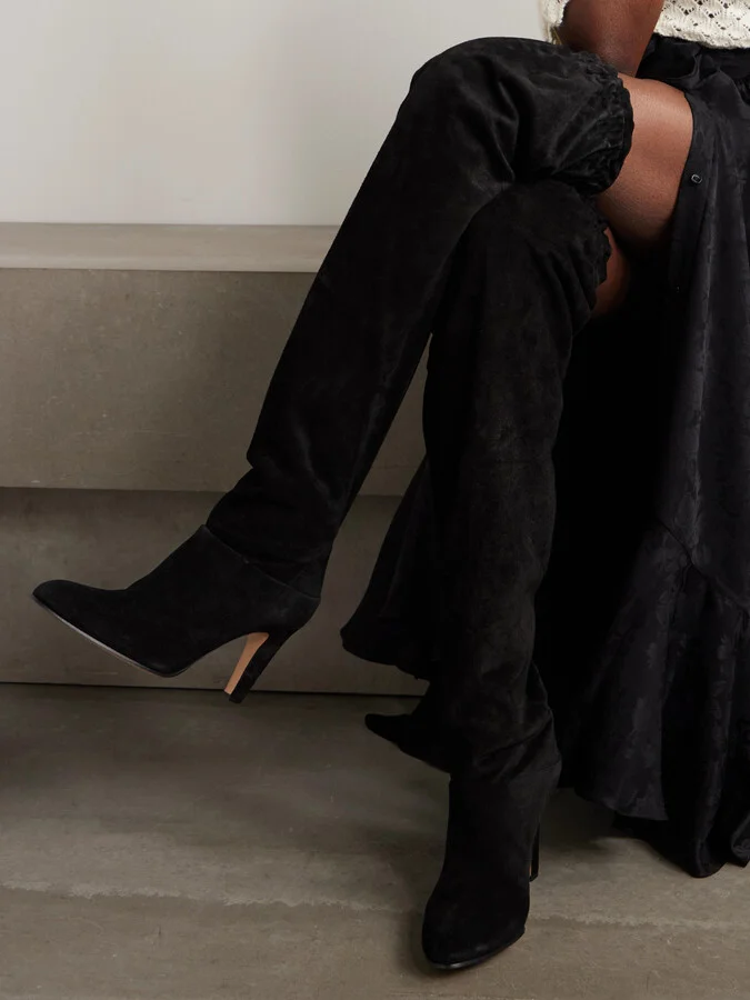 Chloé - Eve Suede Over-the-knee Boots - Black - Image 2