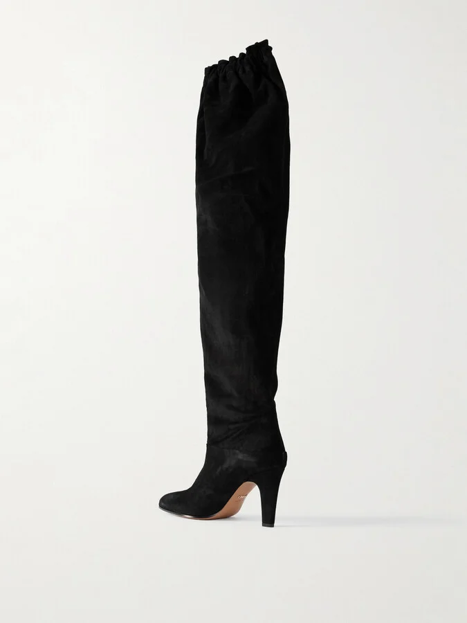 Chloé - Eve Suede Over-the-knee Boots - Black - Image 3