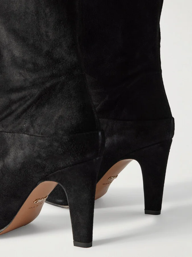 Chloé - Eve Suede Over-the-knee Boots - Black - Image 4