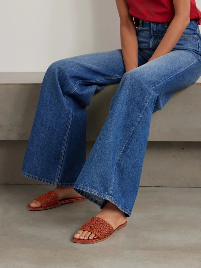 Chloé - Flower Crocheted Slides - Brown - Image 2