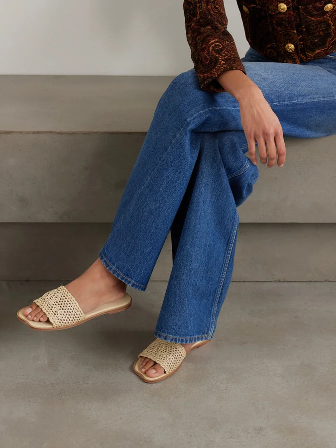 Chloé - Flower Crocheted Slides - Neutrals - Image 2