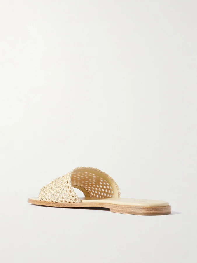 Chloé - Flower Crocheted Slides - Neutrals - Image 3