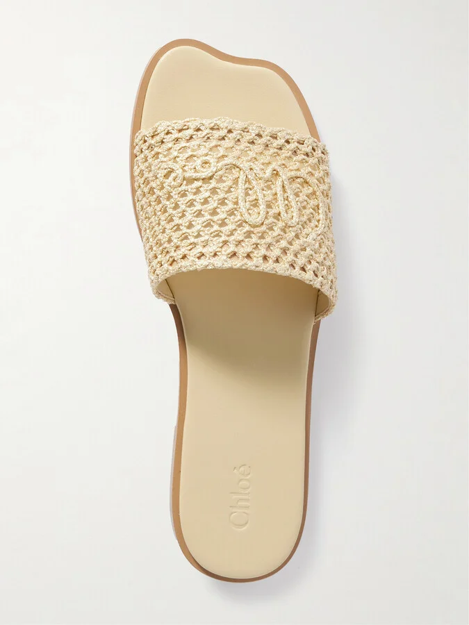 Chloé - Flower Crocheted Slides - Neutrals - Image 5