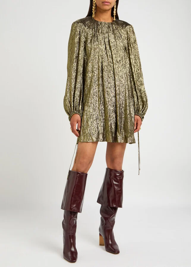 Chloe Georgia 90 Glossed Leather Knee-high Boots - Image 5