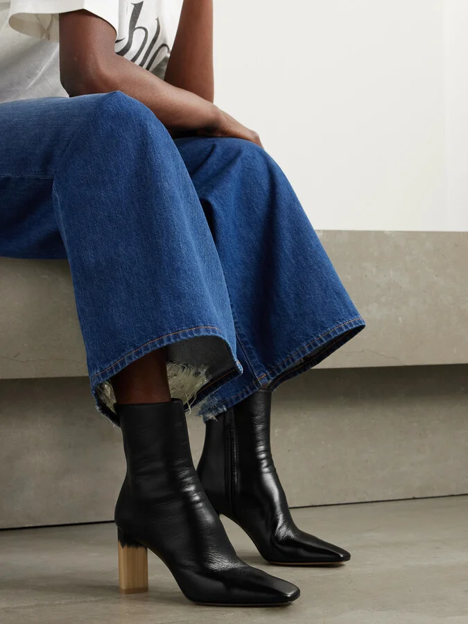 Chloé - Georgia Leather Ankle Boots - Black - Image 2