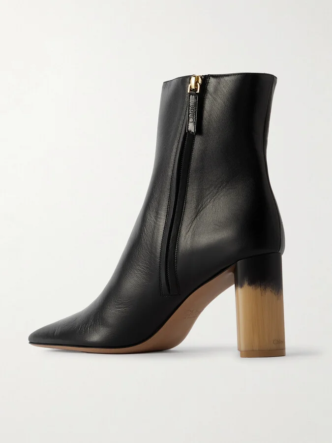 Chloé - Georgia Leather Ankle Boots - Black - Image 3