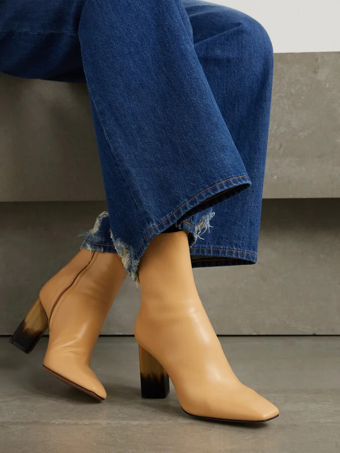 Chloé - Georgia Leather Ankle Boots - Neutrals - Image 2