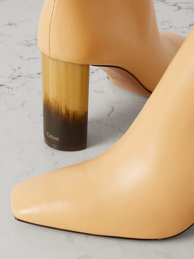 Chloé - Georgia Leather Ankle Boots - Neutrals - Image 4