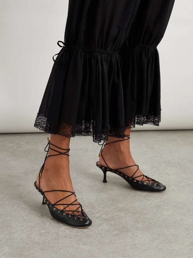 Chloé - Ghilies Lace-up Leather Pumps - Black - Image 2