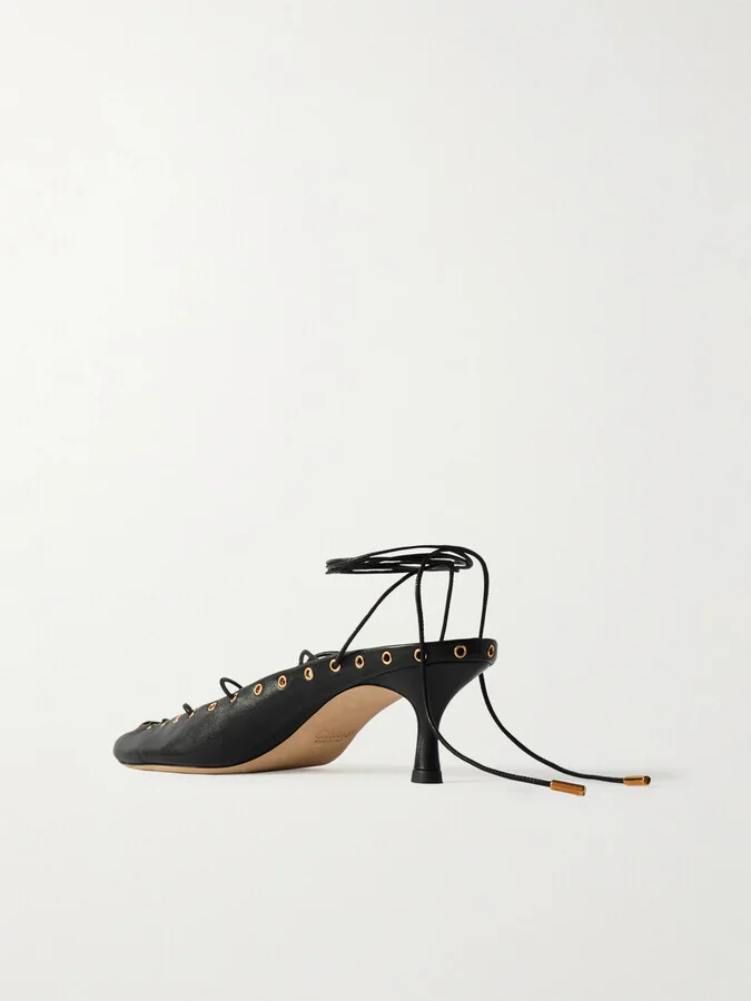 Chloé - Ghilies Lace-up Leather Pumps - Black - Image 3