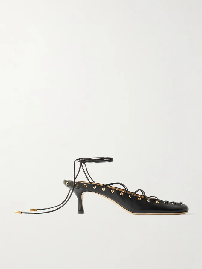 Chloé - Ghilies Lace-up Leather Pumps - Black