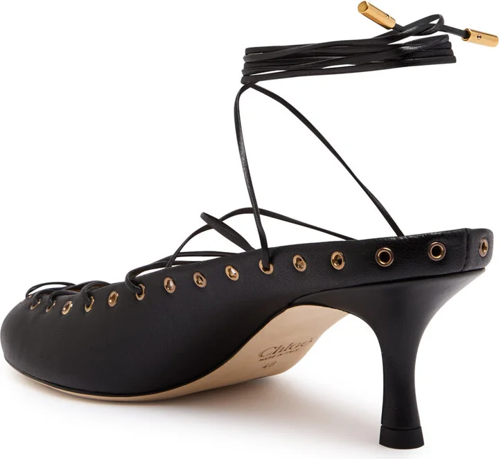 Chloe Ghilies Tie-up Leather Sandals - Image 7