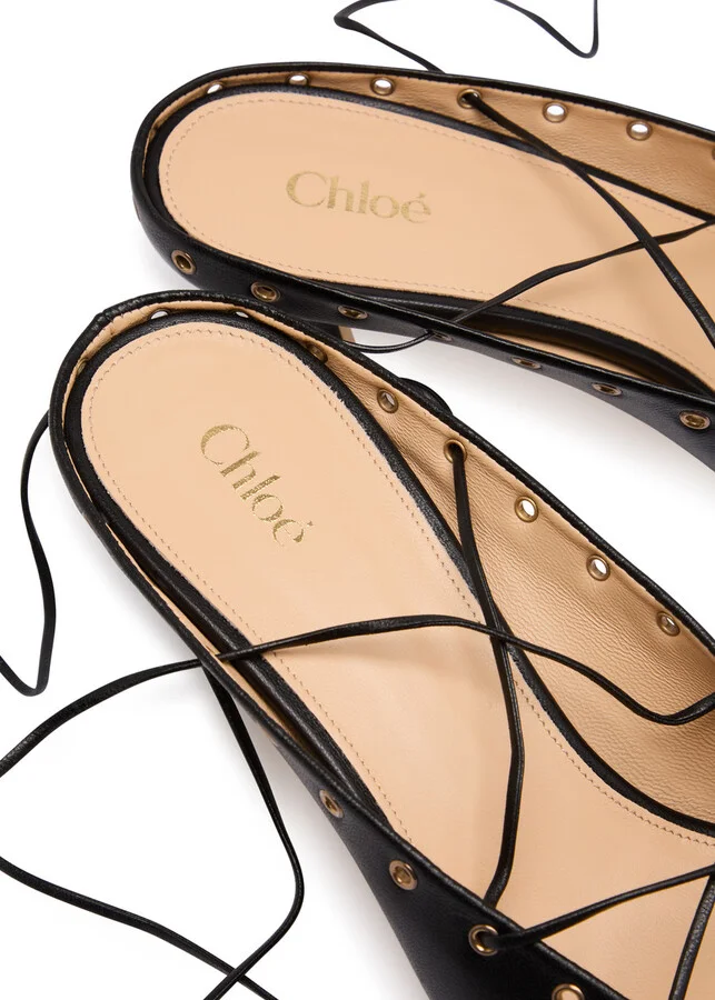 Chloe Ghilies Tie-up Leather Sandals - Image 9