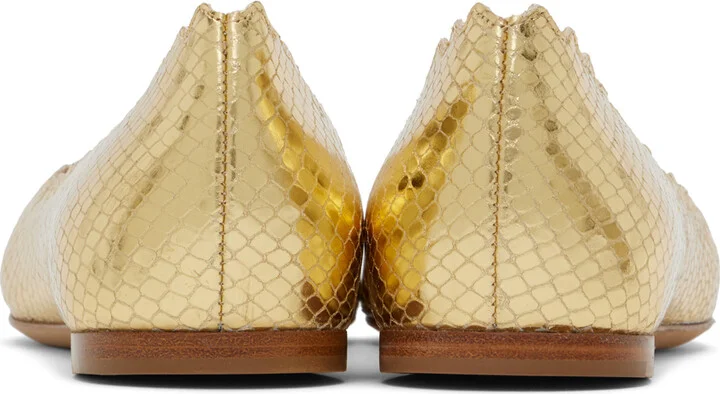 Chloé Gold Lauren Ballerina Flats - Image 2