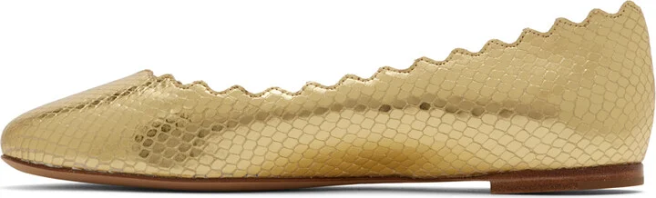 Chloé Gold Lauren Ballerina Flats - Image 3