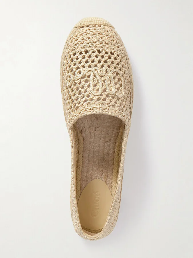 Chloé - Isla Crocheted Espadrilles - Neutrals - Image 5