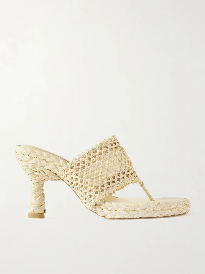 Chloé - Isla Crocheted Raffia Mules - Neutrals