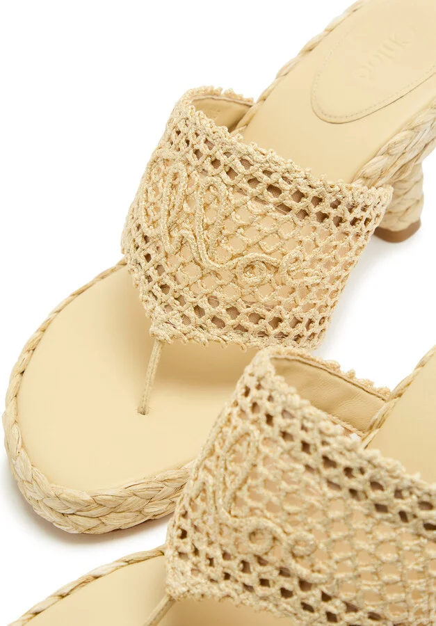 Chloe Isla Raffia Heeled Sandal - Image 3