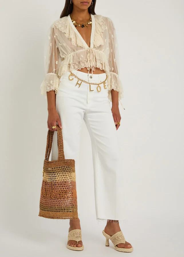 Chloe Isla Raffia Heeled Sandal - Image 6