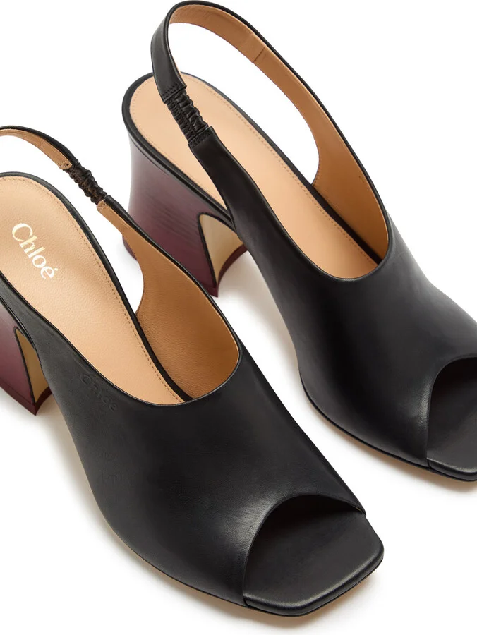 Chloe Janis 80 Leather Slingback Sandals - Image 3