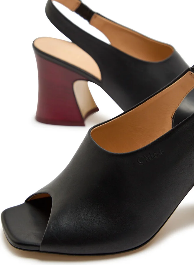 Chloe Janis 80 Leather Slingback Sandals - Image 4