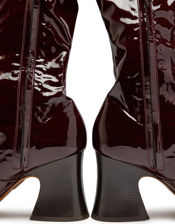 Chloe Janis Glossed-leather Over-the-knee Boots - Image 4