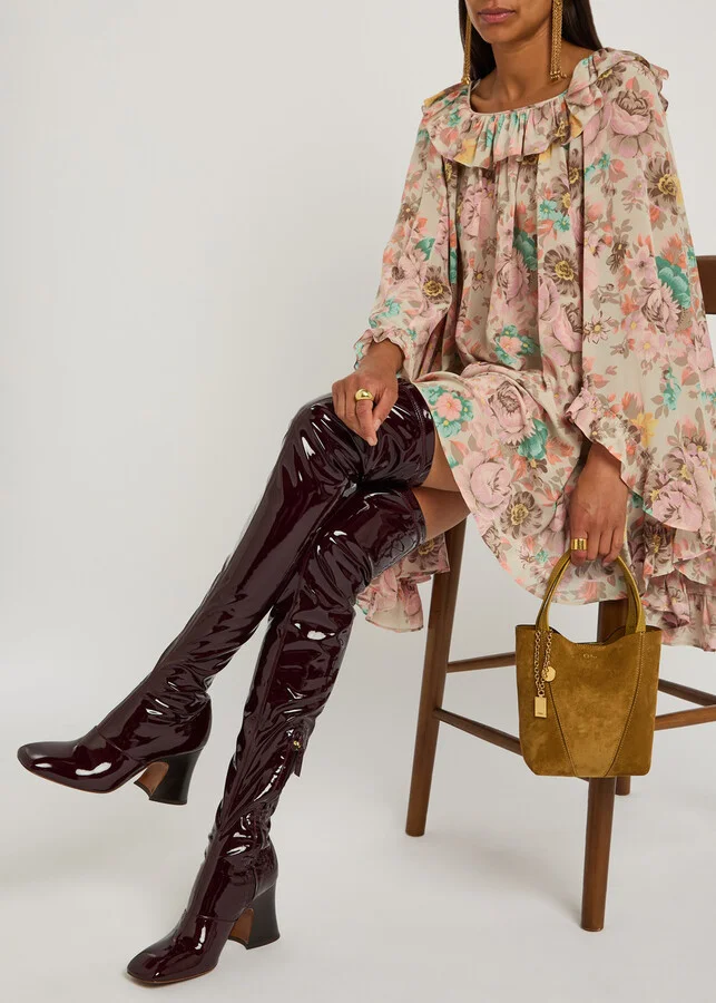 Chloe Janis Glossed-leather Over-the-knee Boots - Image 5