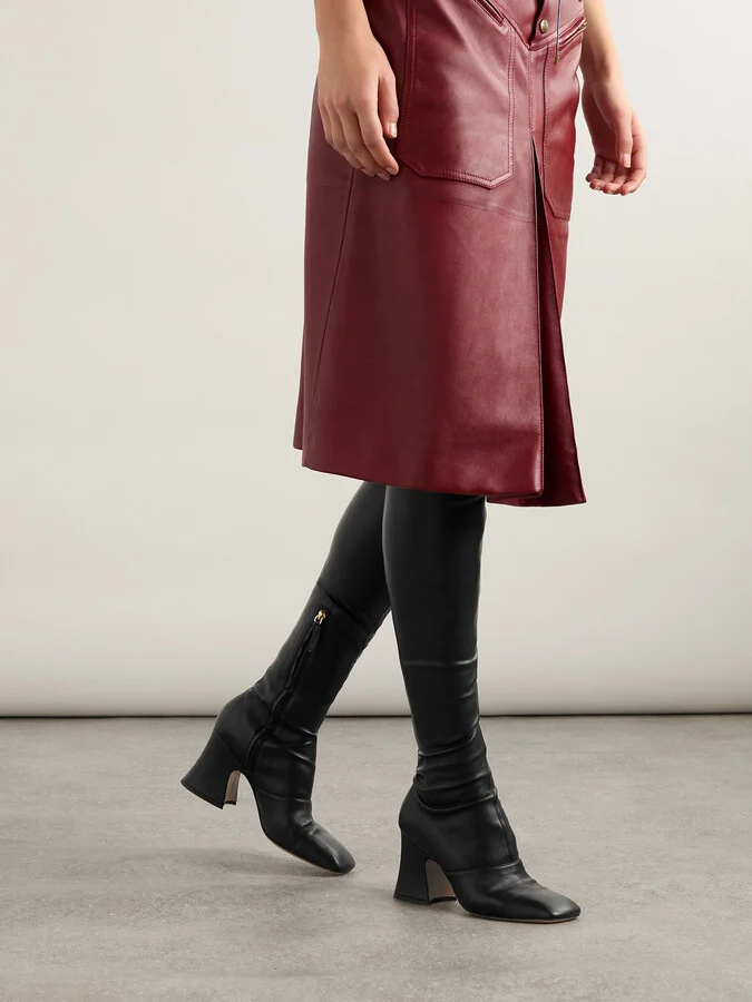 Chloé - Janis Leather Over-the-knee Boots - Black - Image 2