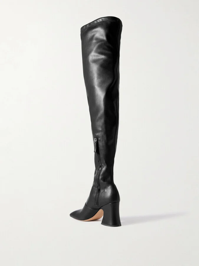 Chloé - Janis Leather Over-the-knee Boots - Black - Image 3