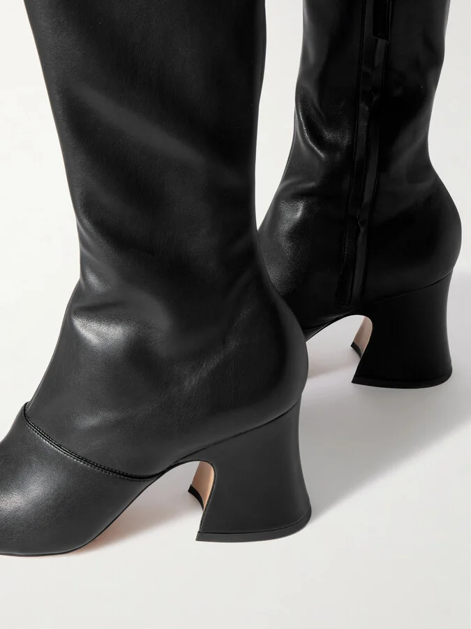Chloé - Janis Leather Over-the-knee Boots - Black - Image 4