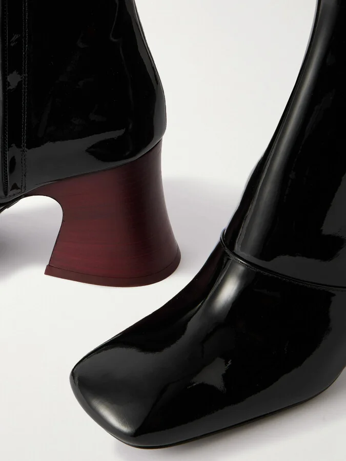 Chloé - Janis Patent-leather Ankle Boots - Black - Image 4