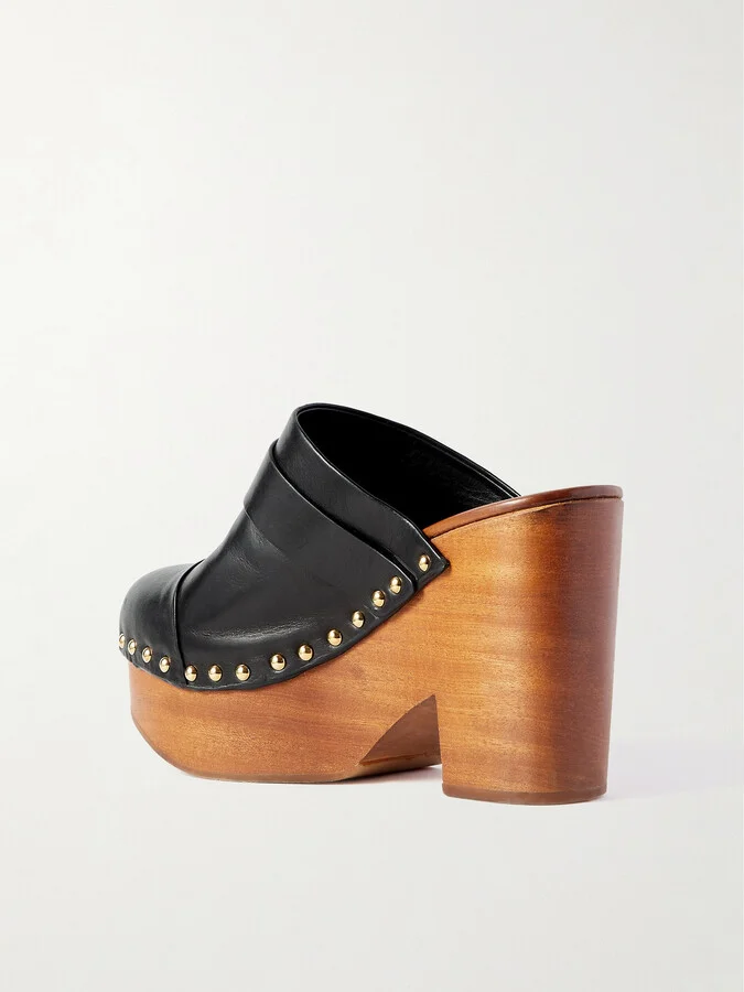 Chloé - Jeanette Studded Platform Clogs - Black - Image 3