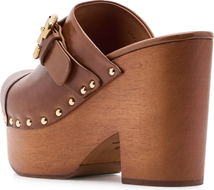 Chloe Jeannette 115 Leather Platform Clogs - Image 2