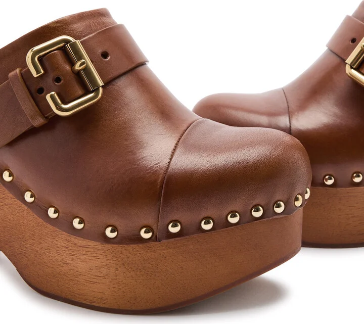 Chloe Jeannette 115 Leather Platform Clogs - Image 4