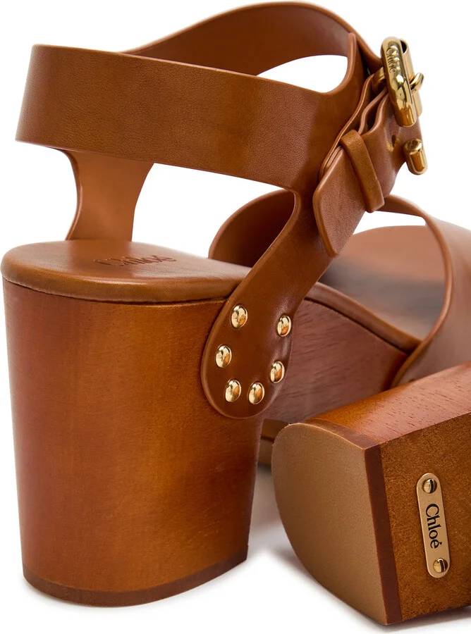 Chloe Jeannette Leather Platform Sandals - Image 4