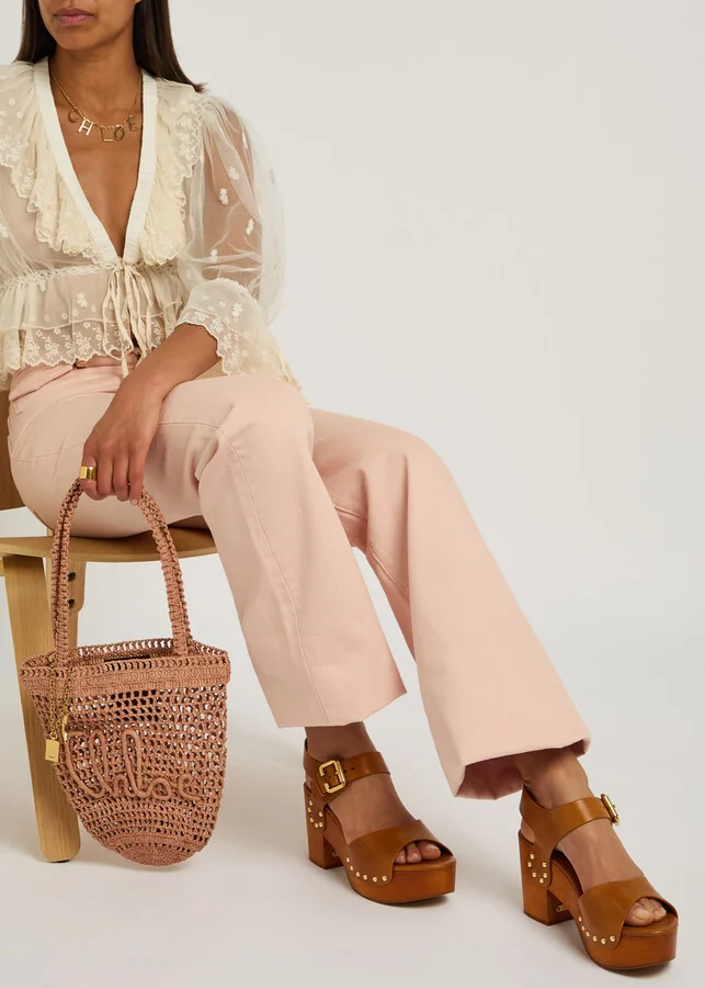 Chloe Jeannette Leather Platform Sandals - Image 5