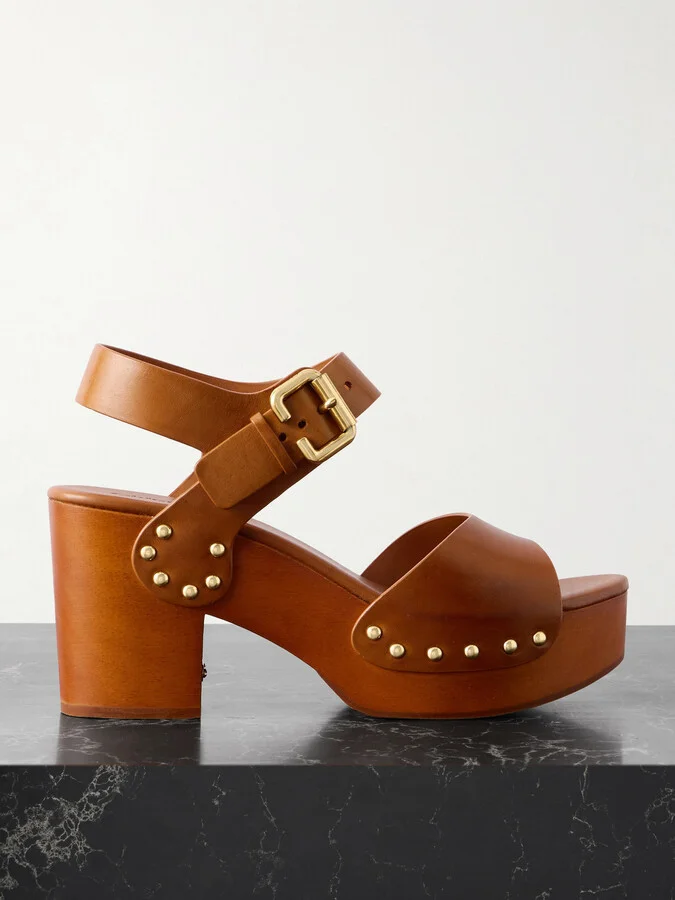 Chloé - Jeannette Leather Platform Sandals - Brown