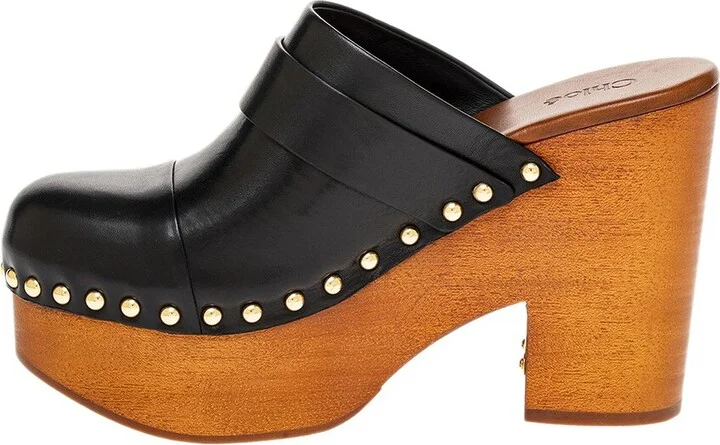Chloe Jeannette Leather Wedge Clog - Image 2