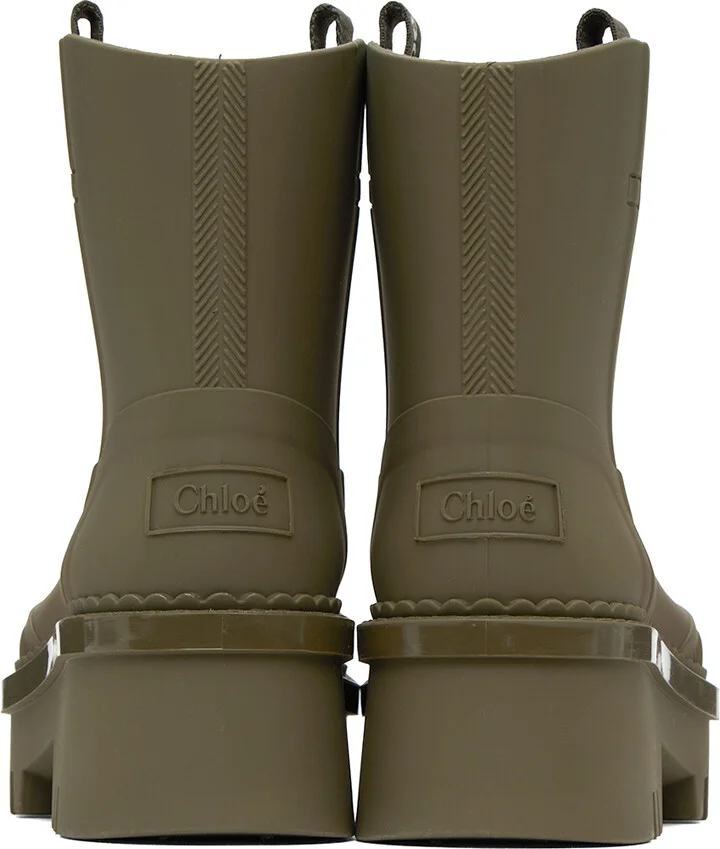 Chloé Khaki Raina Rain Boots - Image 2