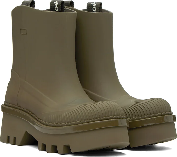 Chloé Khaki Raina Rain Boots - Image 4