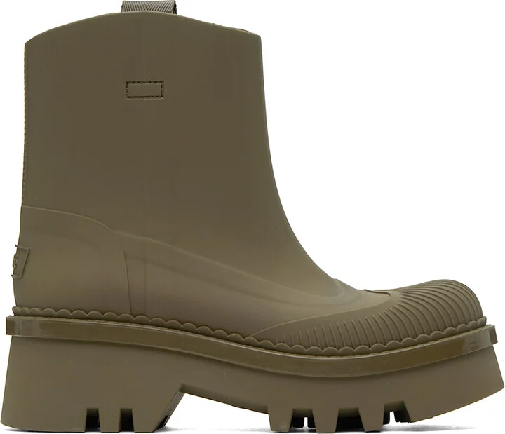 Chloé Khaki Raina Rain Boots