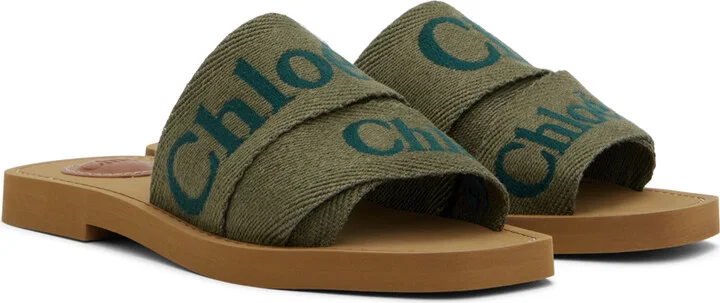 Chloé Khaki Woody Sandals - Image 4